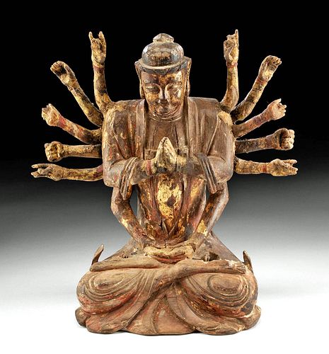 18TH C JAPANESE GILT WOOD AVALOKITESHVARA 370f11