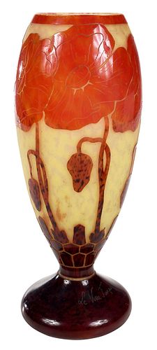 LE VERRE FRANCAIS CAMEO GLASS VASEFrench,