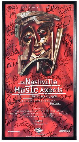 SIGNED NASHVILLE MUSIC AWARDS POSTER1996,