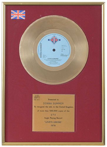 GTO GOLD RECORD ISSUED TO DONNA 370f79