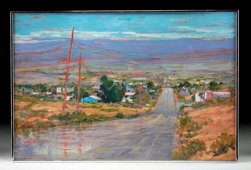 SIGNED EARLINE BARNES LANDSCAPE 370fa8