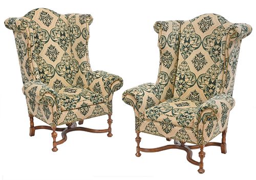 PAIR OF LOUIS XIII STYLE UPHOLSTERED 370fa9