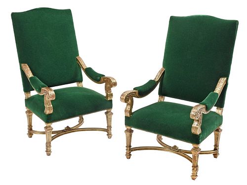 PAIR OF LOUIS XIV STYLE GILTWOOD