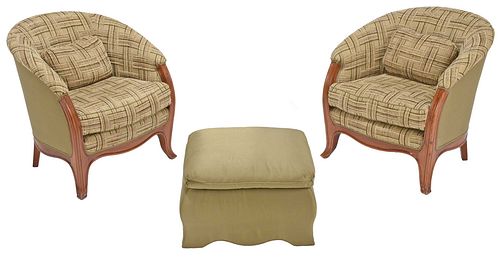 PAIR OF ART NOUVEAU UPHOLSTERED 370fce