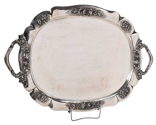 AUSTRIA SILVER TWO HANDLED TRAY20th 370fdb