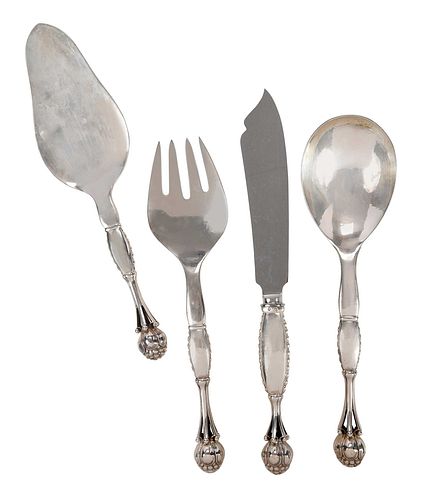 FOUR GEORG JENSEN STERLING SERVING