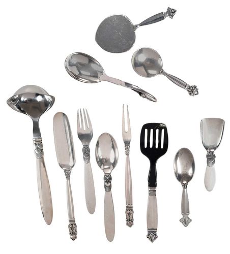 ELEVEN PIECES GEORG JENSEN SILVER