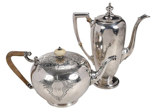 STERLING COFFEE POT AND TEAPOTAmerican  37100c