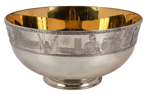 FRANKLIN MINT STERLING PUNCH BOWLAmerican  37100d