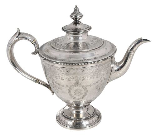 VICTORIAN ENGLISH SILVER TEAPOTLondon,