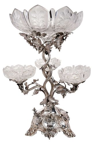 VICTORIAN ENGLISH SILVER EPERGNE  37102f