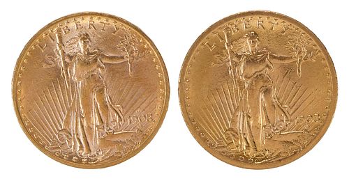 TWO ST GAUDENS 20 DOUBLE EAGLE 371046