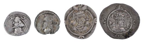 FOUR PARTHIAN AND SASANIAN COINSKingdom 37104c