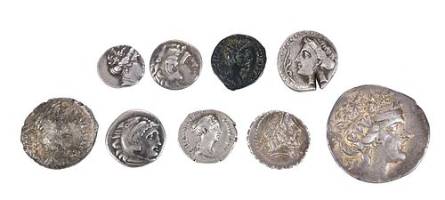 NINE CLASSIC ANCIENT COINS GREEK 371055