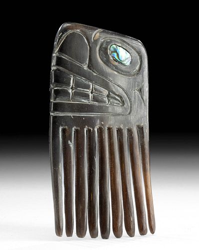 19TH C TLINGIT HAIDA HORN NACRE 37107f