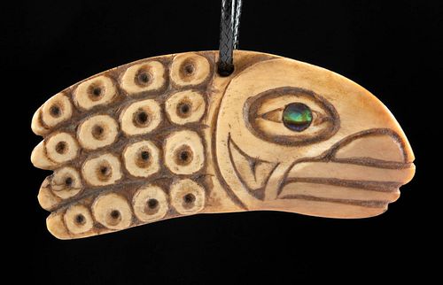 19TH C. HAIDA TLINGIT IVORY PENDANT