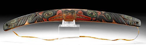 SIGNED 20TH C TLINGIT WOOD BOW 3710a5