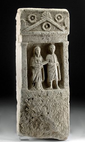 TRANSLATED ROMAN LIMESTONE FUNERARY 3710ec