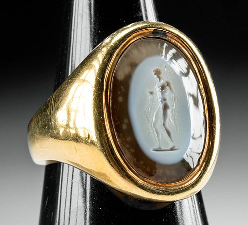 19TH C. NEOCLASSICAL GOLD RING,