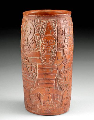 FINE MAYA PLUMBATE POTTERY VESSEL 37110f