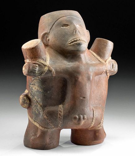 IMPRESSIVE MOCHE POTTERY BOUND PRISONER