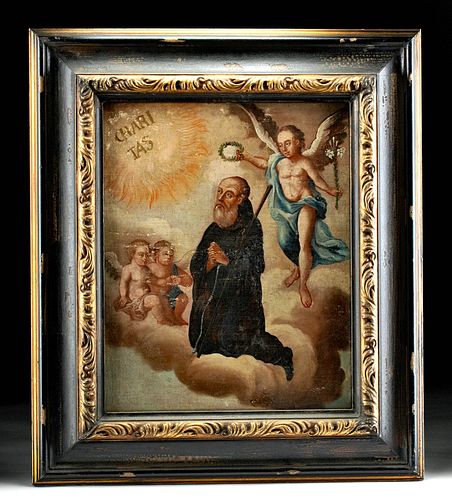 FRAMED SPANISH COLONIAL PAINTING