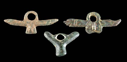 3 ROMAN LEADED BRONZE PHALLIC AMULETS Originally 371158