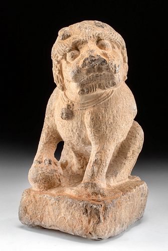 CHINESE QING DYNASTY STONE FU LION