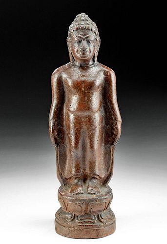 19TH C. THAI POTTERY STANDING BUDDHA