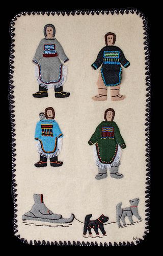 20TH C. INUIT / ALEUT BEADED WOOL