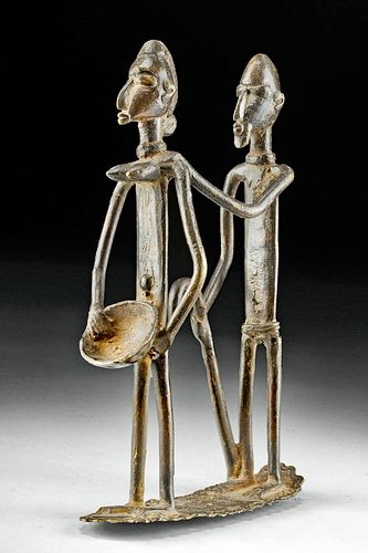 20TH C AFRICAN DOGON METAL COUPLE 3711bb