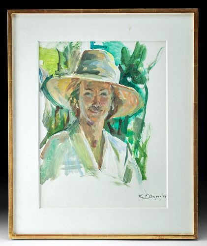 SIGNED DRAPER PORTRAIT - LADY IN WHITE