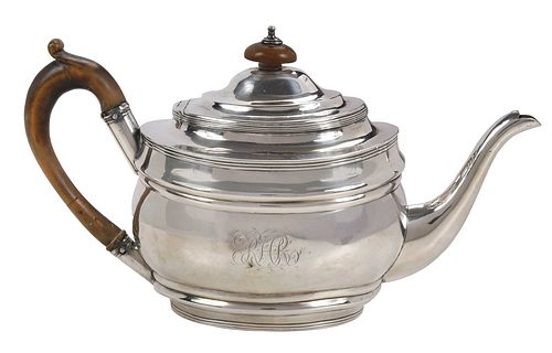 GEORGE III ENGLISH SILVER TEAPOTLondon,