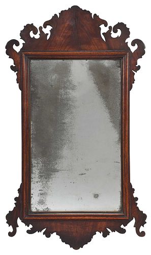 CHIPPENDALE CARVED MAHOGANY MIRRORBritish  3711f1