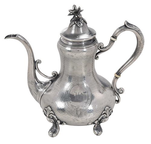 FRENCH SILVER COFFEE POT20th century  37127c