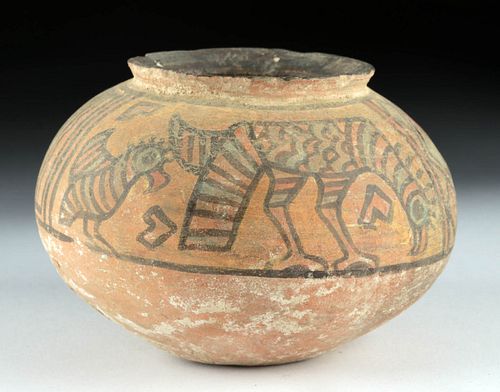 INDUS VALLEY POTTERY JAR W/ ZOOMORPHIC