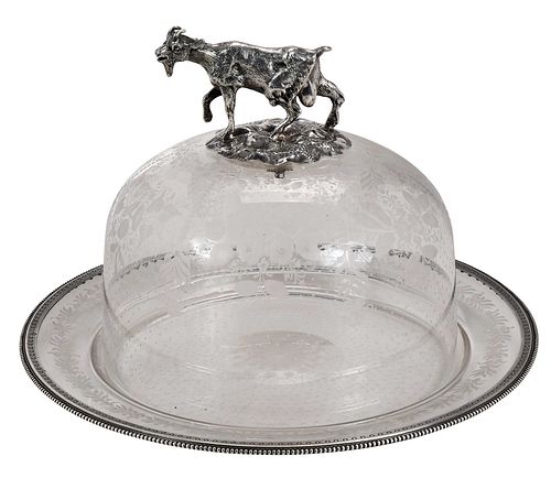 FRENCH SILVER AND GLASS CHEESE 3712b9