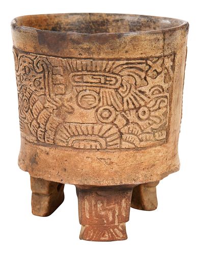 PRE COLUMBIAN STYLE CARVED TRIPOD 37130c