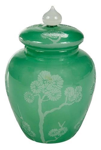 STEUBEN JADE GREEN MATZU GLASS 371364