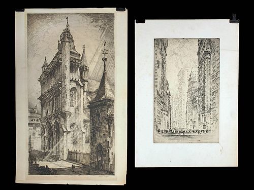 1900S ARCHITECTURAL ETCHINGS BY