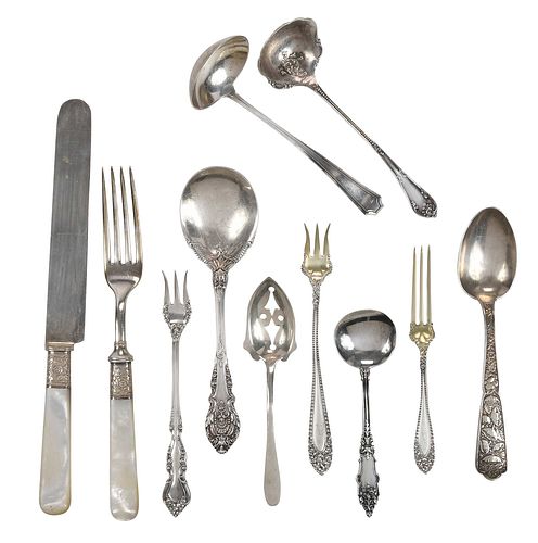 42 PIECES ASSORTED SILVER FLATWAREincluding 3713c2