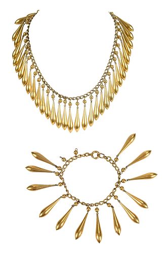 BRASS DROP DESIGN NECKLACE AND 3713df