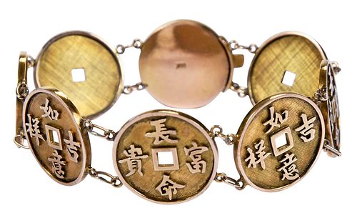 GOOD LUCK ASIAN COIN MOTIF BRACELETeight 3713f5