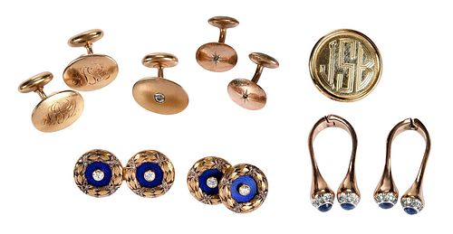 ASSORTED GROUP OF CUFFLINKS, AND ONE