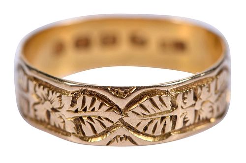 18KT. HAND ENGRAVED GOLD RINGengraved