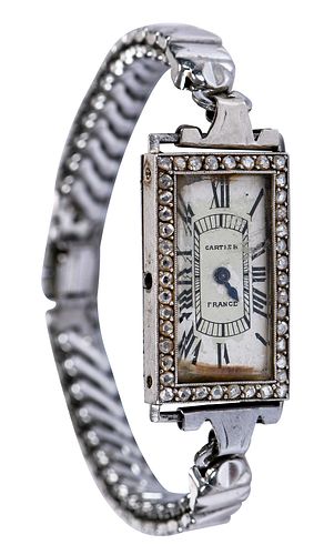 CARTIER LADIES DIAMONDS WATCHrectangular