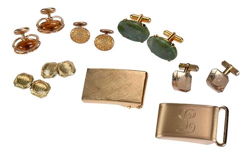 GROUP OF GOLD FILLED CUFF LINKS,