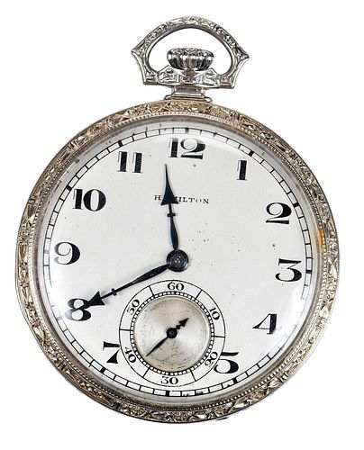 14KT. HAMILTON POCKET WATCH WITH