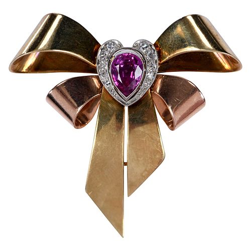 14KT TRI COLOR GOLD RUBY AND DIAMOND 371425