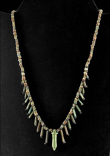 EGYPTIAN FAIENCE BEAD NECKLACE 37142f